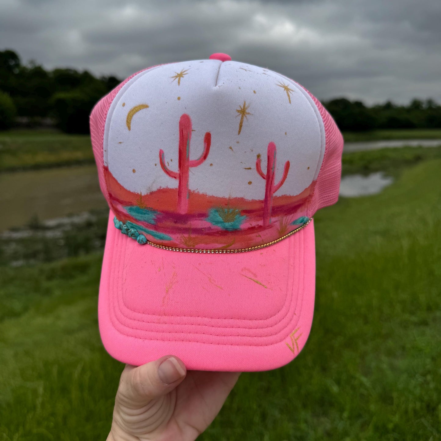 Neon Cactus | A Handpainted Trucker Hat
