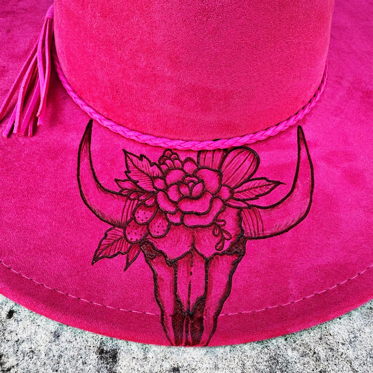 Longhorn | A Hand Burned Western Style Hat