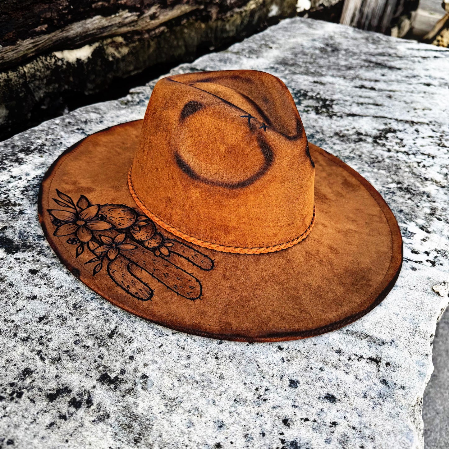 Cactus Dreams | A Hand Burned Western Style Hat