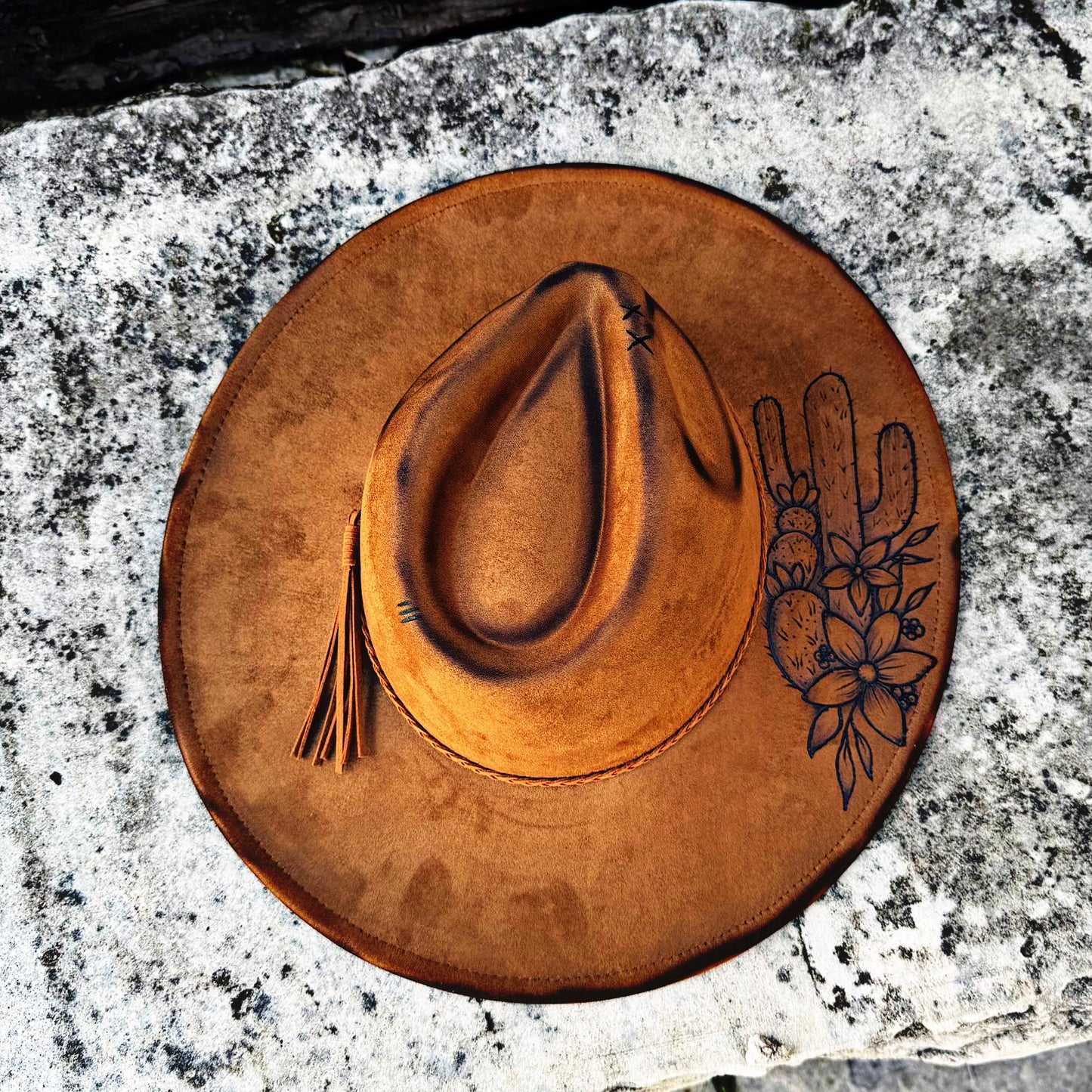 Cactus Dreams | A Hand Burned Western Style Hat