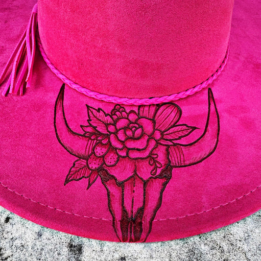 Longhorn | A Hand Burned Western Style Hat